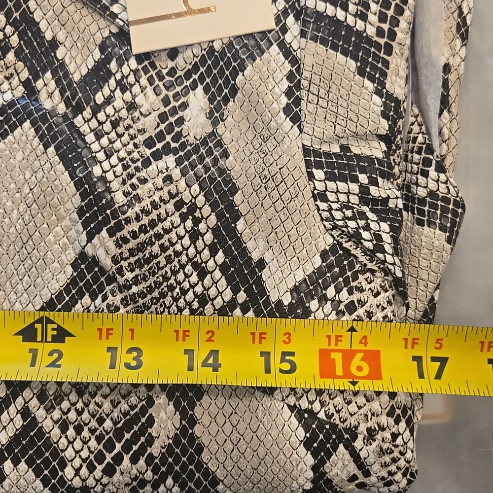 Faux Snakeskin Leather Trench Coat Duster Jacket Size: Xs - Picture 7 of 12